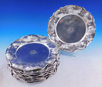 Martele by Gorham Sterling Silver Set of 12 Service Plates Flower Motif (#4662)