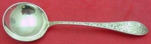 Colonial B Engraved by Whiting Sterling Silver Bouillon Soup Spoon 5" Heirloom