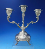 Louis XIV by Unknown German .800 Silver Candelabra Pair 3-Light c.1920 (#5483)