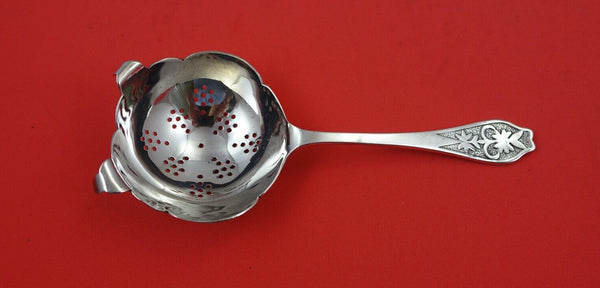 English Estate Sterling Silver Tea Strainer heavy Sheffield 1960 by E. Viners 6"