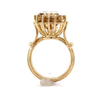 18k Yellow Gold Ring with Large 9.53ct Genuine Natural Smoky Quartz (#J6464)