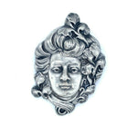 Art Nouveau Large Sterling Pin Woman with Iris (#J4944)