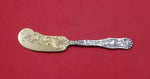Diane by Towle Sterling Silver Butter Spreader Flat Handle Gold Washed 4 7/8"