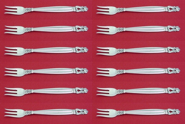 Acorn by Georg Jensen Sterling Silver Cocktail Fork Set 12 pcs 5 3/4"