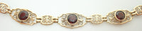 10k Yellow Gold Filigree Bracelet with Three Genuine Natural Garnets (#J2775)