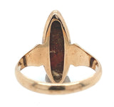 Antique 9k Rosey Yellow Gold Genuine Natural Agate Ring Size 5.25 (#J7270)