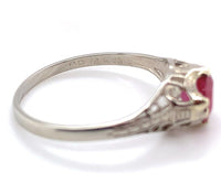 14k Gold Child's or Pinky .67ct Genuine Natural Ruby Filigree Ring Small #J6460