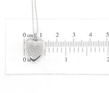 14k White Gold Heart Locket with Genuine Natural Diamond and Chain (#J6672)