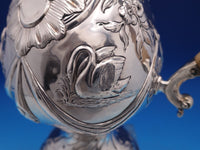 Irish Dublin 1775 Sterling Silver Coffee Pot Swans Birds Swags (#8390)