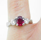 Platinum 1.10 Carat Ruby Ring with GIA Report Jewelry Size 4.5 (#J4501)