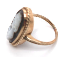 10k Yellow Gold Genuine Natural Mother of Pearl Shell Cameo Ring (#J6301)