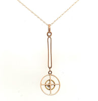 10k Yellow Gold Genuine Natural Sapphire Lavaliere Pendant Jewelry (#J6066)