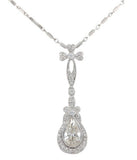 18k Gold 1.09 Carat Pear Cut Genuine Natural Diamond Pendant w/GIA Report #J7028