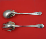 Antique Engraved by Tiffany and Co Sterling Silver Salad Serving Set Long 9 1/2"