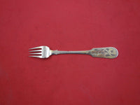 Russian Sterling Silver Child's Fork 4-tine engraved on both sides 4 7/8"