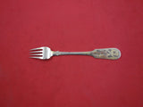 Russian Sterling Silver Child's Fork 4-tine engraved on both sides 4 7/8"