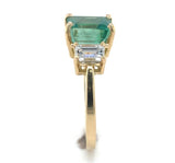 18k Yellow Gold GIA 2.86 Carat Emerald and 1.02 Carat Diamond Ring (#J6507)