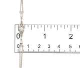 950 Platinum Double Chain Necklace w/ Genuine Diamond Filigree Links 18" #J7394