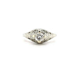 14k Gold Art Deco .37ct Genuine Natural Diamond Filigree Engagement Ring #J5445