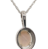 Platinum Australian Genuine Natural Opal and Diamond Pendant with Chain (#J7523)