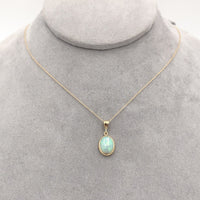 14k Gold Oval 1.23 Carat Australian Genuine Natural Opal Pendant Bezel (#J6714)