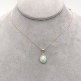14k Gold Oval 1.23 Carat Australian Genuine Natural Opal Pendant Bezel (#J6714)