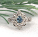 14k White Gold .67ct Genuine Natural Montana Sapphire Ring Unheated (#J7175)
