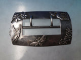 Shiebler Hand Hammered & Applied Sterling Silver Belt Buckle #1458 3"x2" (#6152)