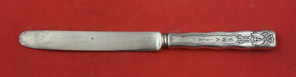 Lap Over Edge Acid Etched by Tiffany Sterling Silver Dessert Knife w/ love birds