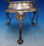 Martin, Hall and Co English Silverplate Kettle on Stand Bright-Cut w/Rams #7418