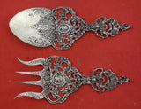 Gebruder Dingeldein German .800 Silver Fish Serving Set 2pc Hanau Figural 7 3/4"