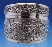 Chinese 90% Silver Box Round w/Dragon Cherry Blossoms Trophy Inscription (#8084)