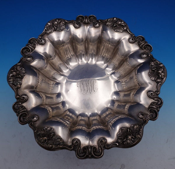 Floral Series by Wallace Sterling Silver Fruit Bowl #1168 2 5/8" x 11" (#8248)