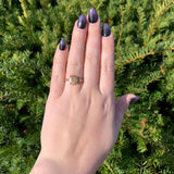 14k Gold Ring with Sierra Nevada 4.2ct Genuine Natural Gold Vein Quartz (#J6991)