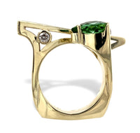 14k Yellow Gold Custom Genuine Natural Peridot Diamond Ring by Harry Roa #J7312