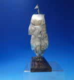 Danish .833 Silver Sculpture Ship with Three Masts Sails Wire Wood Base (#5402)