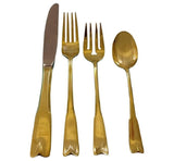 Colonial Theme by Lunt Sterling Silver Flatware Service 12 Set Vermeil Gold