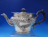 Robert Hendery Canadian Sterling Silver Tea Set 4pc Chased with Ebony  (#7188)