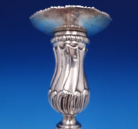Emick Romer English Georgian Sterling Silver Candlestick Pair w/ Swirls (#3817)
