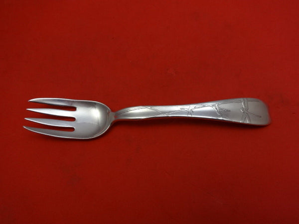 Lap Over Edge Acid Etched by Tiffany & Co. Sterling Fish Fork Dragonfly & Reeds