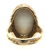 Handwrought 14k Yellow Gold Ring with Huge Blue Mabe Pearl Size 9 (#J7241)
