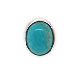 14k White Gold 4.71ct Genuine Natural Kingman Turquoise Stud Earrings (#J7122)