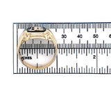 10k Yellow Gold Men's Genuine Natural Black Onyx Ring with Initial (#J6363)