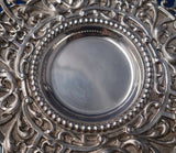 Brunswick French .950 Silver Wine Coaster Pair Wide Pierced Border 9" (#5474)