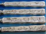 Lap Over Edge Acid Etched by Tiffany Sterling Silver Roast Carving Set 6 Piece