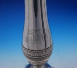 Portuguese .800-.850 Silver Candlestick Pair with Bands Handwrought (#3815)