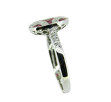18k Gold Deco Style Specialty Cut Genuine Natural Ruby Ring w/ Diamonds (#J2355)