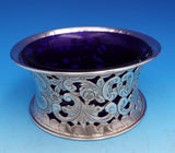 Silver on Copper Bowl with Cobalt Glass Liner 3 1/2" x 7 1/2" (#9231)