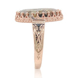 10k Rose Gold 5.10 Carat Genuine Natural Gold Vein Quartz Ring Size 9.25 #J6936