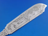 Dew Drop by Shiebler Sterling Silver Cake Saw Knife FHAS Brite-Cut Serrated 10"